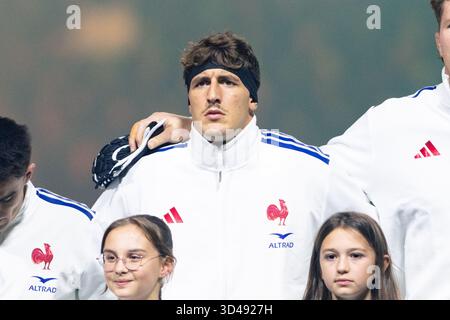 Oscar Jegou de France lors de l'Autumn Nations Series 2025, match de rugby à xv entre la France et l'Afrique du Sud le 8 novembre 2025 au stade de France à Saint-Denis près de Paris Banque D'Images