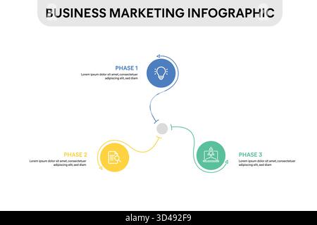 Circle Spin Infographic avec 3 options, parties, étapes, chronologies ou processus. Illustration vectorielle. Illustration de Vecteur