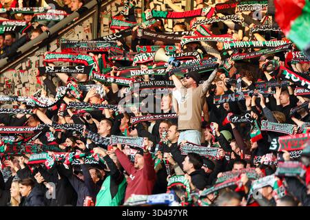 Nimègue, pays-Bas. 09 novembre 2025. NIJMEGEN, 09-11-2025, Goffertstade, saison 2025/2026, football néerlandais Eredivisie, match entre NEC et Groningue, photo montre crédit : Pro Shots/Alamy Live News Banque D'Images