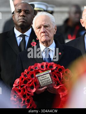 Londres, Royaume-Uni. 9 novembre 2025, Londres Royaume-Uni.. Chaque année, des membres de la famille royale britannique rejoignent des politiciens, des vétérans et des membres du public au cénotaphe de Whitehall pour se souvenir de ceux qui sont morts au combat. Sur la photo : lord Speaker, john McFall. Crédit : MartinJPalmer/Alamy Live News Banque D'Images