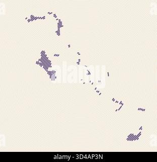 Bagues en forme de Bahamas. Carte du pays formée par des cercles empilés. Conception de forme de limite Bahamas. Illustration vectorielle vibrante. Illustration de Vecteur