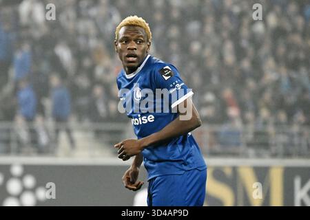 Gand, Belgique. 09 novembre 2025. Hyllarion Goore de Gand photographié lors d'un match de football entre KAA Gent et KRC Genk, dimanche 09 novembre 2025 à Gand, le jour 14 de la première division 'Jupiler Pro League' 2025-2026 du championnat belge. BELGA PHOTO MAARTEN STRAETEMANS crédit : Belga News Agency/Alamy Live News Banque D'Images