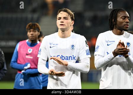 Gand, Belgique. 09 novembre 2025. Matte Smets de Genk est photographié après un match de football entre KAA Gent et KRC Genk, dimanche 09 novembre 2025 à Gent, le jour 14 de la première division 'Jupiler Pro League' 2025-2026 du championnat belge. BELGA PHOTO MAARTEN STRAETEMANS crédit : Belga News Agency/Alamy Live News Banque D'Images