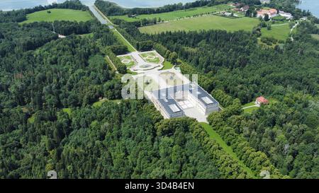 Vue aérienne du château Herrenchiemsee en Allemagne Banque D'Images