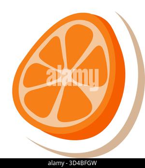 Décoration autocollant orange éco plat Illustration de Vecteur