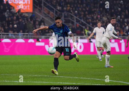 Milan, Italie. 09 novembre 2025. Lautaro Martinez lors du championnat italien Serie A match de football entre le FC Internazionale et le SS Lazio le 9 novembre 2025 au stade Giuseppe Meazza à Milan, Italie - photo Alessio Morgese/DPPI crédit : DPPI Media/Alamy Live News Banque D'Images