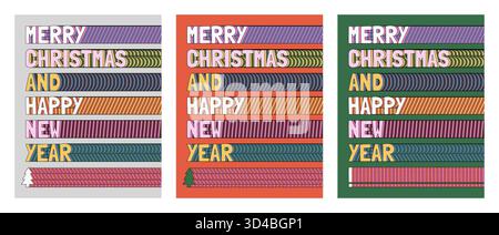 Affiches rétro joyeux Noël Illustration de Vecteur