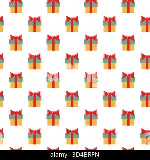 Modèle plat sans couture avec boîtes-cadeaux emballées et noeuds. Vecteur fond de vacances festif Illustration de Vecteur