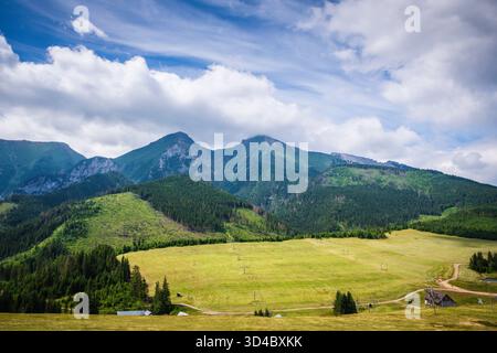 Beau paysage montagneux des Tatras Belianske immaculées, une chaîne de montagnes dans les Tatras orientales du centre-nord de la Slovaquie. Banque D'Images