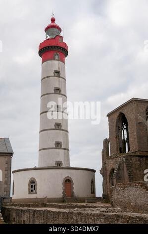 Phare de Saint-Mathieu, presqu'île de Saint-Mathieu, Plougonvelin, Finistère (29), Bretagne, France Banque D'Images