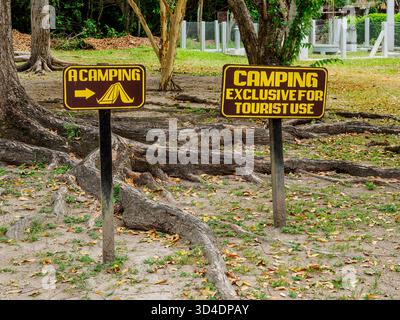 Camping à Tikal, Peten Department, Guatemala Banque D'Images