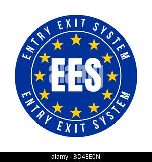 Icône du symbole du système d'entrée/sortie EES Banque D'Images