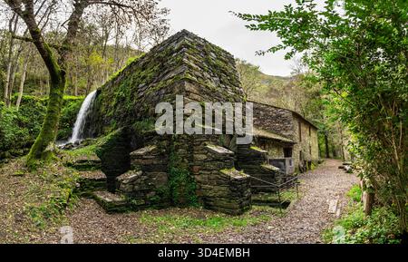 Forge médiévale de Compludo, vallée de Compludo, Ponferrada, région de Bierzo, Castille-et-Léon, Espagne Banque D'Images