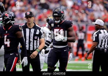 Houston, Texas, États-Unis. 9 novembre 2025. La fin défensive des Texans de Houston Will Anderson Jr. (51) lors du match NFL opposant les Texans de Houston aux Jaguars de Jacksonville au NRG Stadium de Houston, Texas, le 9 novembre 2025. Houston a gagné, 36-29. (Crédit image : © Erik Williams/ZUMA Press Wire) USAGE ÉDITORIAL SEULEMENT ! Non destiné à UN USAGE commercial ! Banque D'Images