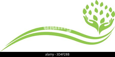 Feuilles, plante, bio, bien-être, jardinier, logo, arrière-plan Illustration de Vecteur