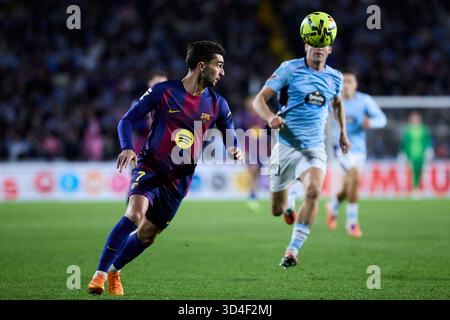 Vigo, Espagne. 10 novembre 2025. VIGO, ESPAGNE - 9 NOVEMBRE : Ferran Torres du FC Barcelone en action lors du match LaLiga EA Sports entre le RC Celta de Vigo et le FC Barcelone au stade Abanca Balaidos le 9 novembre 2025 à Vigo, Espagne. (Photo de Diego Simon/photo Players images/Magara Press) crédit : Magara Press SL/Alamy Live News Banque D'Images
