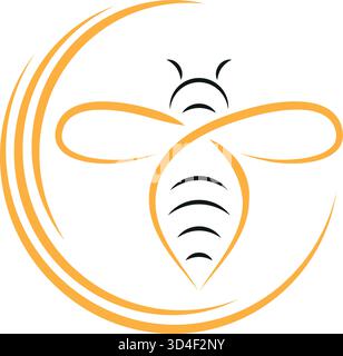 Abeille, bourdon, animal, insecte, logo, icône, arrière-plan Illustration de Vecteur