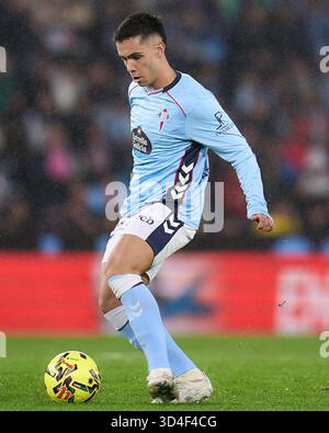 Vigo, Espagne. 10 novembre 2025. Hugo Sotelo du RC Celta lors du match de Liga 2025-2026, date 12 entre le RC Celta et le FC Barcelone a joué au stade Abanca Balaidos le 9 novembre 2025 à Vigo, Espagne. (Photo de Pedro Mina/PRESSIN) crédit : PRESSINPHOTO SPORT AGENCY/Alamy Live News Banque D'Images