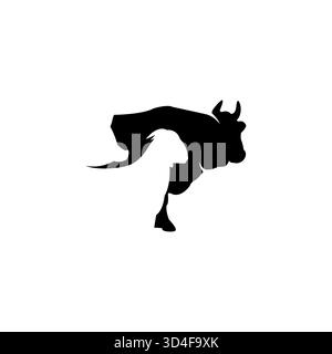 animal vache porc logo chèvre design couleur noire Illustration de Vecteur