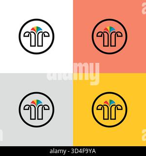 Communauté unie avec logo coloré Knowledge Torch Illustration de Vecteur
