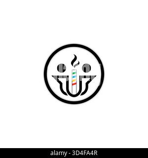 Communauté unie avec logo coloré Knowledge Torch Illustration de Vecteur