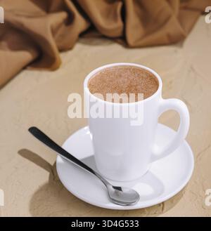 Nourriture, café dans une vue de dessus de White Cup Banque D'Images