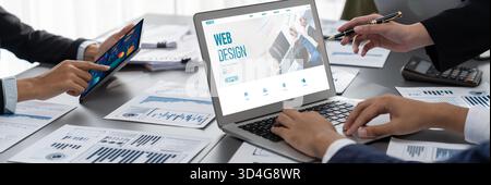 Le logiciel de conception de site Web fournit un modèle rapide pour les affaires de détail en ligne et le commerce électronique Banque D'Images