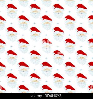 Motif sans couture de Noël dans le style dessiné à la main. Père Noël. Imprimer pour le design, textile Illustration de Vecteur
