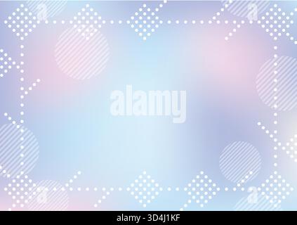 Image vectorielle et illustration d'arrière-plan avec bordure décorative et dégradé abstrait mélange de bleu, rose et violet. Illustration de Vecteur