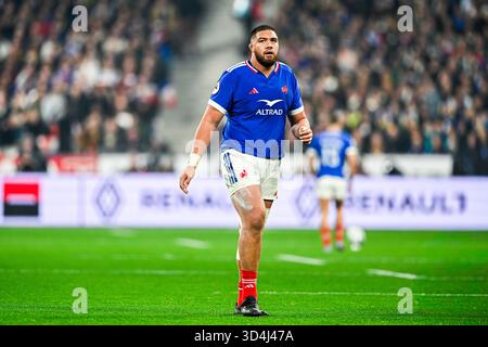 Paris, France. 08 novembre 2025. Emmanuel Meafou lors de l'Autumn Nations Series XV Rugby union match France VS Afrique du Sud (Springboks) le 8 novembre 2025 au stade de France à Saint-Denis près de Paris, France crédit : Victor Joly/Alamy Live News Banque D'Images