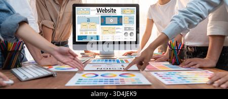 Le logiciel de conception de site Web fournit un modèle rapide pour les affaires de détail en ligne et le commerce électronique Banque D'Images