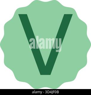 Design vectoriel élégant lettre V isolé sur fond blanc. Parfait pour la conception de logo, l'art typographique, le matériel éducatif, l'image de marque et les projets. Illustration de Vecteur