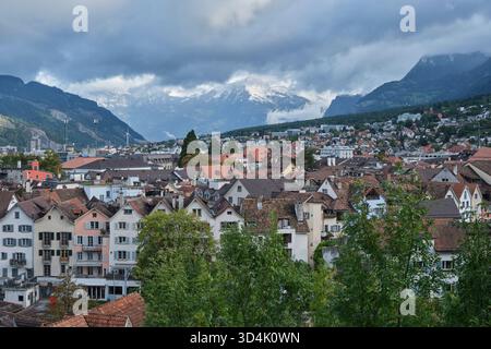 Vue de Coire depuis Rosenhügel Banque D'Images