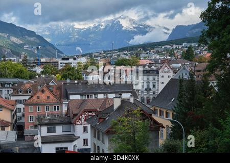 Vue de Coire depuis Rosenhügel Banque D'Images