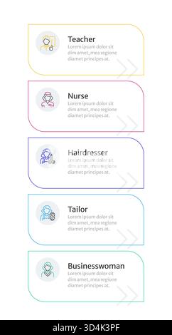 Opportunités d'emploi pour les femmes infographie rondes rectangles Illustration de Vecteur