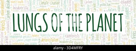 Conception conceptuelle de nuage de mots Lung of the Planet isolé sur fond blanc. Illustration de Vecteur