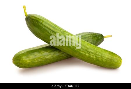 chemin des concombres isolé sur blanc Banque D'Images