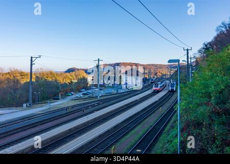 Gare de Spielfeld-Straß, trains de ÖBB Straß à Steiermark Süd-Steiermark Steiermark, Styrie Autriche Banque D'Images