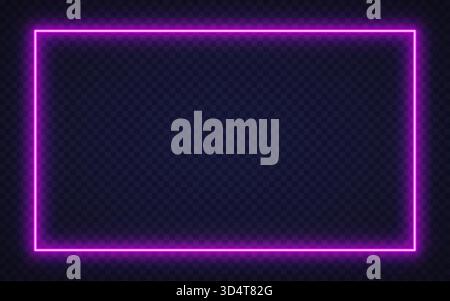 Rectangle néon rose éclatant avec un brillant violet doux, idéal pour les interfaces numériques modernes ou la conception de la vie nocturne. Illustration de Vecteur