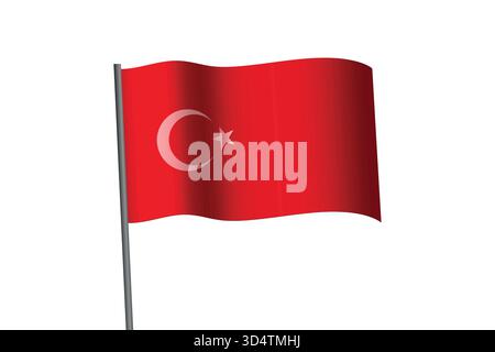 conception de vecteur de drapeau de turquie sur fond blanc Illustration de Vecteur
