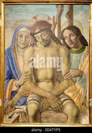 Christ l'homme des douleurs parmi les deuils, Tempera sur panneau de bois, vers 1490, MAESTRO DELL'EPIFANIA di FIESOLE (seconde moitié du 15h siècle), Galerie de l'Académie, Galleria dell'Accademia, Florence, Firenze, Toscane, Italie. Banque D'Images