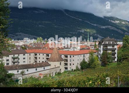 Vue sur la Coire Altstadt depuis Rosenhügel Banque D'Images
