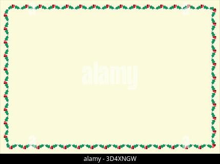 Cadre Holly sur fond jaune clair Illustration de Vecteur