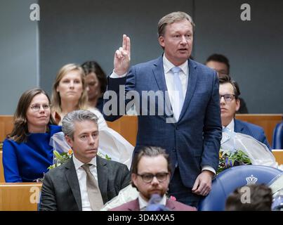 LA HAYE - Diederik van Dijk (SGP) lors de la cérémonie de prestation de serment en tant que membre de la Chambre des représentants. ANP SEM VAN DER WAL netherlands Out - belgique Out Banque D'Images