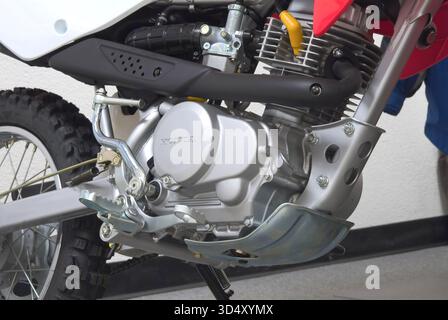 Vue détaillée du moteur de moto Honda, États-Unis Banque D'Images