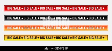 Collection colorée de bandes de ruban adhésif de grande vente dans des tons rouge orange noir vif et jaune parfait pour la vente au détail de bannière de marketing de conception de promotion Illustration de Vecteur