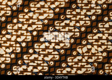 Gros plan sur les tissus de sarong de batik indonésien du début des années 1900. Tous faits à la main avec des canting et de la cire chaude dans la manière javanaise traditionnelle. Banque D'Images