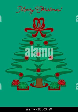 Sapin de Noël stylistique Illustration de Vecteur