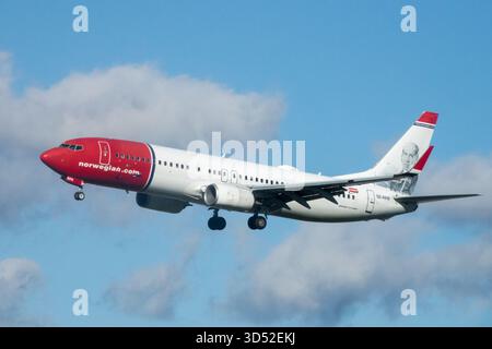 Boeing 737 avion à réaction de passagers exploité par Norwegian Airlines Banque D'Images