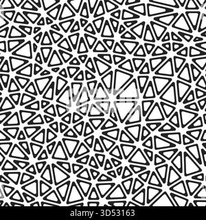 Fond de science vectorielle. Petit triangle. Style noir et blanc. Cercles triangulaires arrondis. Modèle reproductible. Contraste monochrome. Illustration de Vecteur